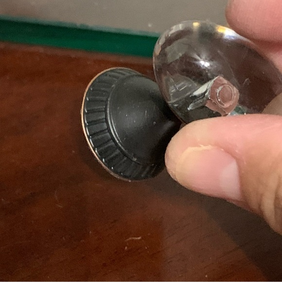 Oblong Clear and Metal Drawer Pull - Picture 2 of 8